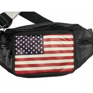 American Flag Leather Fanny Pack Waist Pouch Bag Stars & Stripes USA Patriotic